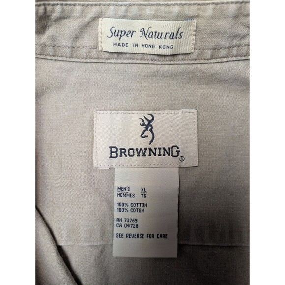 VTG Mens Denim Shirt Adult XL Khaki Brown Cowboy Western Rodeo Snap - Picture 10 of 13